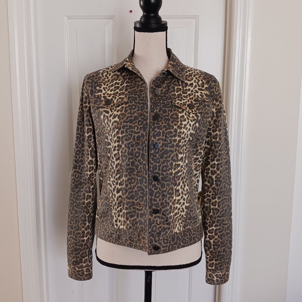 Atm Leopard Print Denim Jacket - image 3